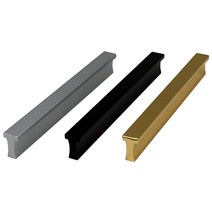 인라이프 T레일 2구 가구손잡이 후면고정 3컬러 블랙 실버 골드, 블랙 P128mm