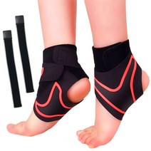 엘마운틴 발목보호대 발목아대 고정 스트랩 운동 등산 조깅, 2_M 레드 좌우 1세트