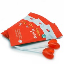 무설탕사탕 무설탕캔디 막대사탕 도라지 목캔디, 딸기팝(5개입)