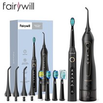 구강세척기 물치실Fairywill-휴대용 구강 세척기 USB 300ml 충전식 치과 워터픽 치아 클리너 성인용 3 모드, 11 5020E-B-507B-Set