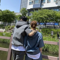 커플 아노락 바람막이 트레이닝 복 세트 후드 반집업 반팔 티셔츠 런닝복 에슬레져룩