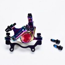 Mtb 다채로운 자전거 라인 당기는 유압 디스크 브레이크 산악 도로 xtech 자전거 유압 오일 전면 및 후면 디스크 브레이크 레인보우 세트|자전거 브레이커|, 1개, Front, CHINA