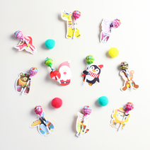 사탕페이퍼 펭귄 산타할아버지 크리스마스 애니멀 동물 그림 막대 유치원 사탕 포장 혼합 세트, 3. 인디언세트3장