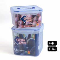 socean FDA 손질 야채 채소 보관통 손잡이 밀폐용기 중 냉장고 냉동고 정리 국산 진공 보관 용기 식기세척기 반찬통, 2.4L