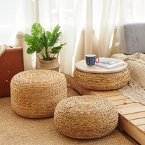 수초 라탄 스툴 쿠션(3size), 지름45x높이20cm
