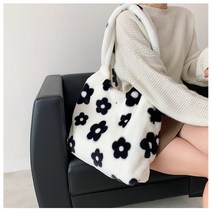 플라워 페이크퍼 숄더 백 가방 에코백 꽃 털 겨울 미니 핸드백 빅사이즈