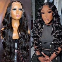 30 inch lace front human hair wigs hd brazilian 13x4 frontal wig for black women 바디 웨이브 4x4 pre, 13x4 HD 레이스 가발, 32인치