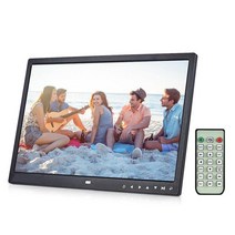 디지털액자 스마트액자 전자액자 15 인치 디지털 사진 프레임 1280x800 해상도 16:9 와이드 그림 화면 지우, 02 Black EU