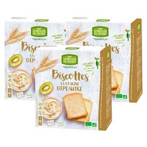 Le Moulin du Pivert 르 물랑 드 피베르 스펠트 러스크 비스킷 과자 스낵 비건 팜유프리 270g 3팩, 3개