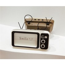 레트로 TV 아이폰 스마트폰 거치대 캠핑 휴대용 받침대 북유럽 인테리어 소품 티슈케이스, [HA_02_01] 레트로거치대_오렌지
