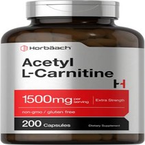 Acetyl L-Carnitine 1500 mg 200 Capsules | ALCAR | Non-GMO Gluten Free | by Horbaach, 1