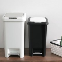 투버튼 페달 휴지통 15L 20L, 투버튼 페달 휴지통 화이트 15L