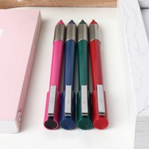 스텐 그립 볼펜 브랜드 명품 필기감좋은 메탈팁 펜 1.0 스승의날 신기한 학용품 특이한 얇은 각인 색볼펜 볼팬 잘써지는 부드러운 선물용 공시생 사무용 필기구, 청색 1자루 (501492)