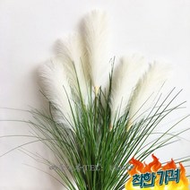 뮬리화분 뮬리조화 조화장식 홈 가게 인테리어, 회색 큰 갈대 2 묶음 + 꽃병