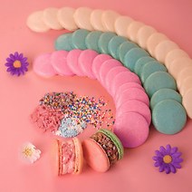 이티당충전소 수제 마카롱 DIY 만들기 세트 뚱카롱 선물, 바나나, 꼬끄20쌍(+4쌍)+필링+토핑6종+장갑+짤주머니+깍지