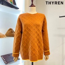 티렌 라인 배색 와플 니트 T194PWK902