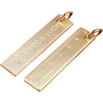 위니드 황동 눈금자 직자 6cm 골드 휴대용 열쇠고리, 단품