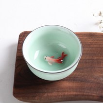 푸른 물고기 잔 B 찻잔 대만 물고기잔 보이차잔, 푸른물고기잔B