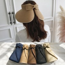 디아픽 5color 썬캡 여름모자 넓은 챙모자 벨크로 찍찍이 돌돌 밀짚 자외선차단 모자