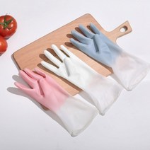 파스텔 3개 주방 투톤 설거지고무장갑 라텍스장갑 고무장갑 설거지 설거지장갑 청소용, D 화이트 블루 핑크