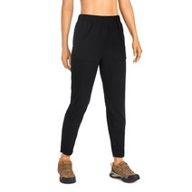 여성용 하이킹 바지 지퍼 포켓이 있는 가볍고 빠른 건조 내부 조임끈 운동 여행 발목 바지