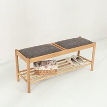 라탄 신발장 스툴 벤치 고급스러운 스툴 의자, 110cm 체크