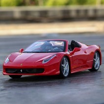 키덜트 Bburago 124 페라리 599 GTO 슈퍼카 SF90 로마 다이캐스팅 금속 모델 남자친구 선물 합금 자동차 컬렉션, 458 SPIDER Red