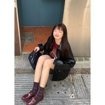 빅사이즈 빈티지 가죽 재킷 여성용