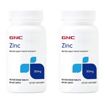 GNC Zinc Tablets 아연 30mg 100정 2개