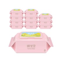배냇짓 배냇짓 아기물티슈 빈 핑크 휴대용 캡형 20매 12팩, 12개