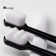 부드러운 저자극 마이크로 초미세모 칫솔 민자형 물결형, 민자형 블랙