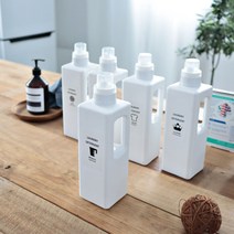 손잡이 세탁세제통 세제 리필용기 세제 소분통 1250ml 스티커포함, 섬유유연제