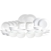 코렐 무지 저스트화이트 4인그릇세트 H 30pcs, 한국형공기대접