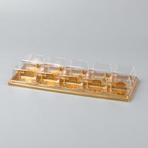 화과자 케이스 일체형 색상선택 10구 (양갱 떡 한과 포장 플라스틱 페트), 10개묶음, 금색