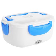 2 in 1 Car& Home Electric Heated Lunch Box Portable 12V 110V 220V Bento Boxes Food Heater Rice Conta, Blue_옵션2, 1개