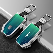 기아 스마트키 키케이스 메탈 풀커버 키케이스 쏘렌토 스포티지 셀토스 레이 카니발 K8 K5 EV6 모닝 K3 적용 키케이스 키홀더, 그린, 기아 D타입, 1개