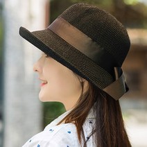 엘마운틴 RS 여성 리본 밀짚 모자