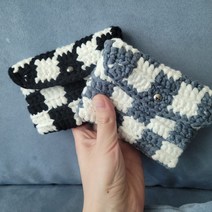 [단아한 뜨개] 체크 카드 지갑