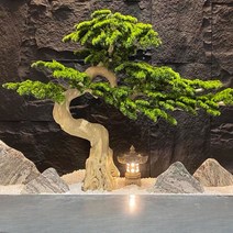 인조 소나무 인테리어 소품 실내 실외 호텔 사무실 로비 조경 인공 나무 1, 높이 1m x 너비 1m(천연 줄기)
