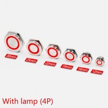 불꺼주는기계 타이머스위치 스마트스위치 12 16 19 22mm 울트라 쇼트 메탈 버튼 터치 스위치 마이크로 트래블 셀프 리셋 인칭 얇은 방수 링 라이트, 없음, Red Light Ring+220V+12mm