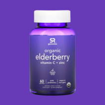 스포츠리서치 엘더베리 비타민C 아연 프로바이오틱스 구미젤리 60개 베리맛