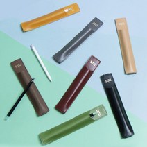 다이어리 1구 펜 파우치 수납 가죽 PU 펜슬 꽂이 만년필 케이스, 머스터드 옐로