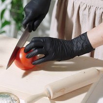니트릴장갑 라텍스장갑 쉐프 요리 위생장갑 이너홈 블랙 화이트 100매, 중(M)