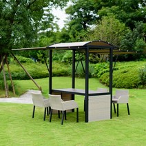 캐노피 라탄테이블 체어 세트 야외테이블 카페 정원 테라스 옥상 전원주택 타운하우스