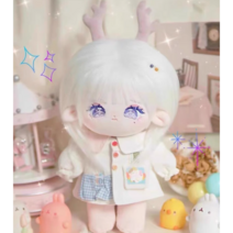 솜인형 옷 봉제 20cm diy 무속성 아이돌인형, 용뿔 없는 소녀인형(해외배송)
