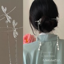 장만월비녀 봉황 죽절 전통 은 장신구 옛날 올림 머리 비녀 신중식 스러움 고풍 냉풍 한복 롱스텝
