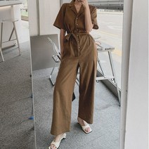 겟잇미 무느 와이드 린넨 편한 면 점프수트