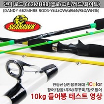 씨호크 662B 댄디로드 선상바다 베이트 루어낚시대 광어참돔우럭쭈꾸미갑오징어, 옐로우