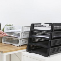 복사실 A4 이면지보관함 트레이바구니 1P 작업실 파일정리 서류분류 문서함, 세로 블랙