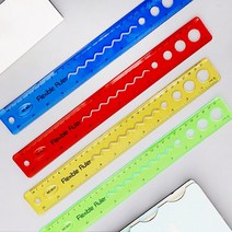 구부러지는자 도형 모양자 휘어지는자 초등자 휘는자 20cm 30cm 실리콘자 원형 다꾸자, 2-1. 30센치 레드
